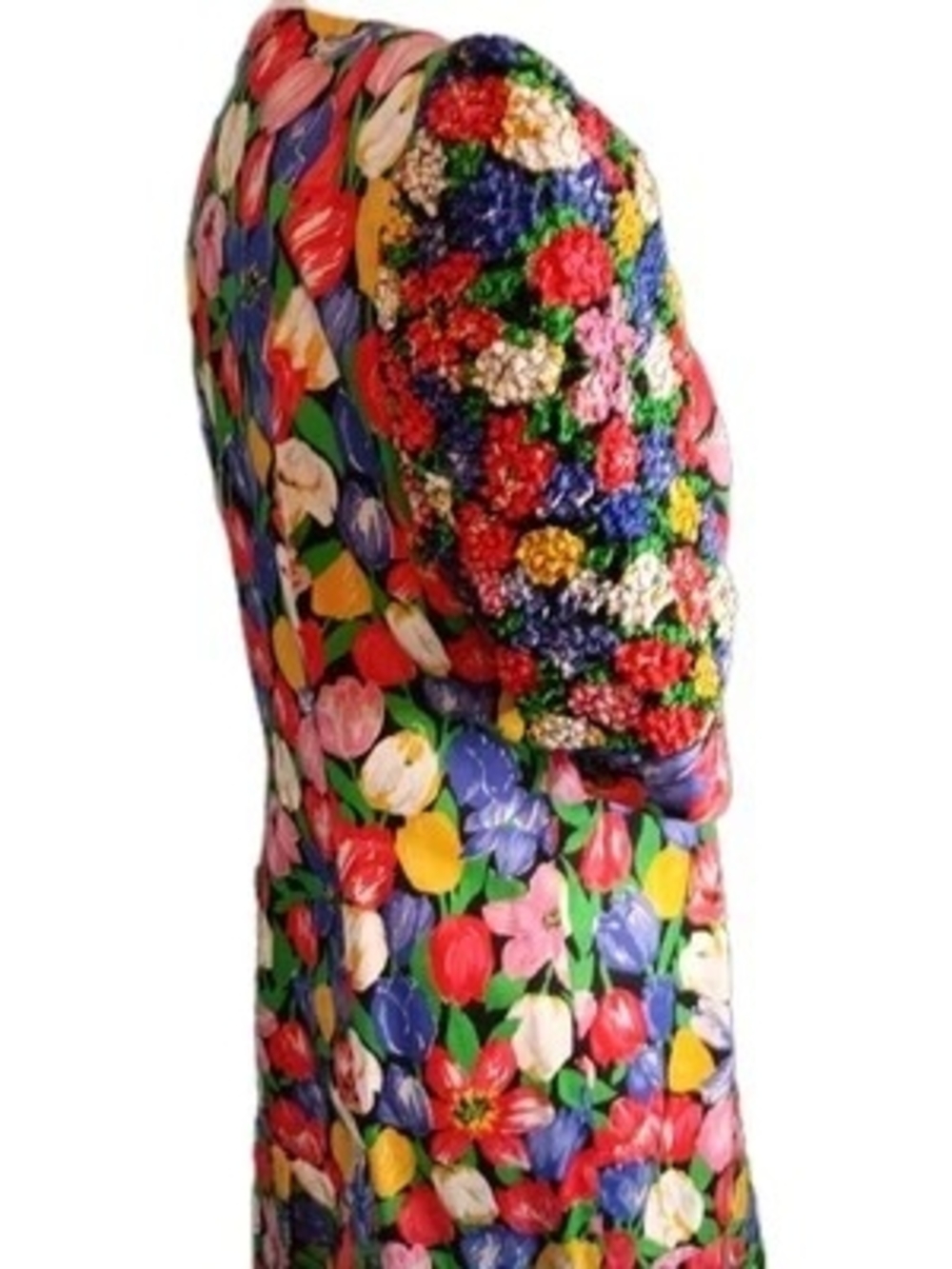 Neiman Marcus Union Made Dress 80s Puff Sleeves Drop Waist Size 6 - Picture 2 of 16